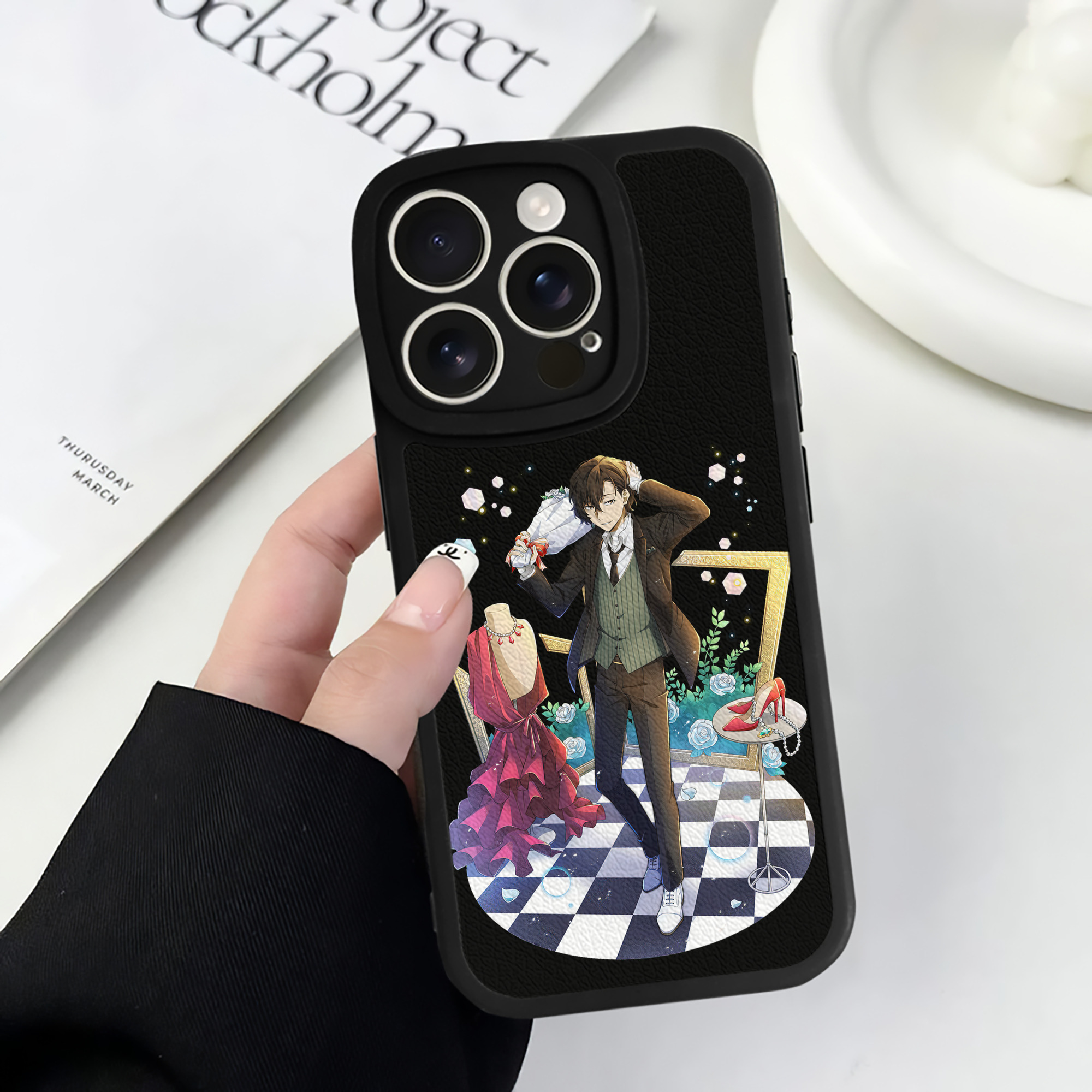 （画像用） 文豪ストレイドッグス Bungo Stray Dogs 【iPhone 16シリーズ対応】シリコンスマホケース（レザー調） 材質：シリコン